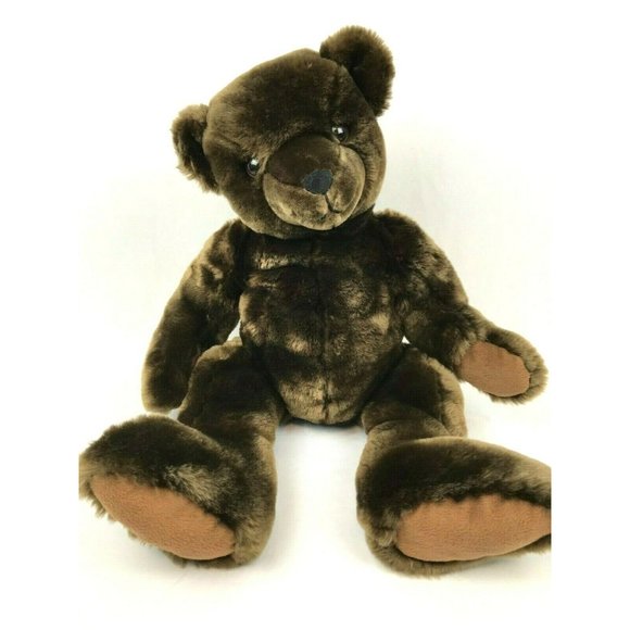 Large Teddy Bear, Dark Chocolate Brown Soft Plush - Picture 1 of 12